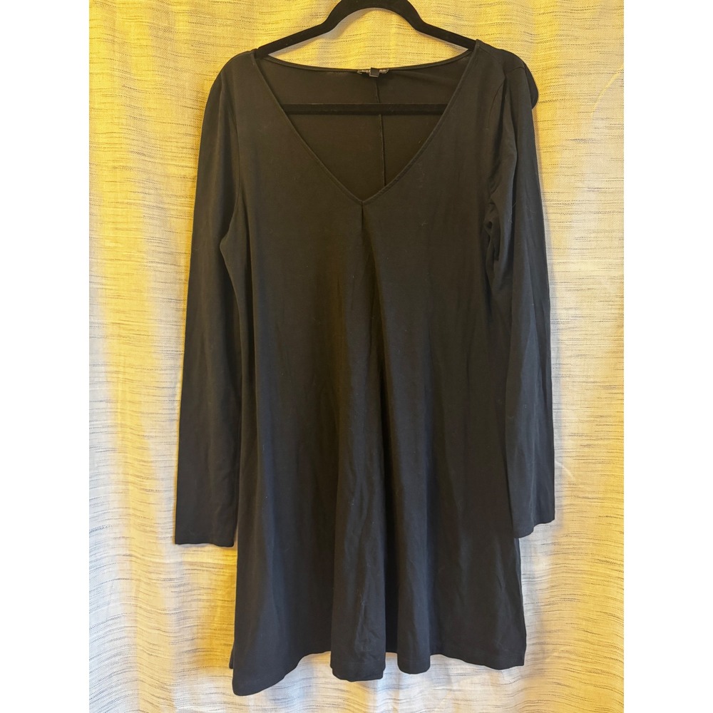 Express Womens Black V Neck Long Sleeve Tunic Top Relaxed Fit Large
